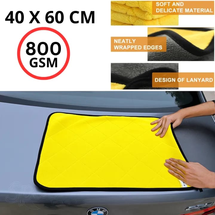 Microfibre Grey Yellow Long Hair With Pattern 800GSM